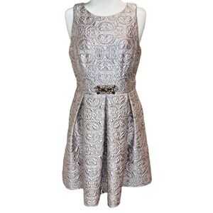 Eliza J Pleated Brocade Cocktail Dress Size 14